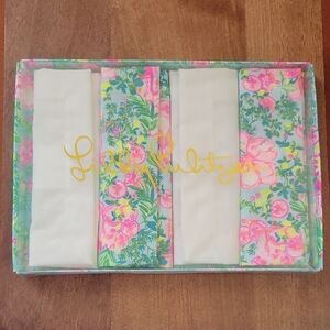 Lilly Pulitzer Pink and Green Floral Napkin Set